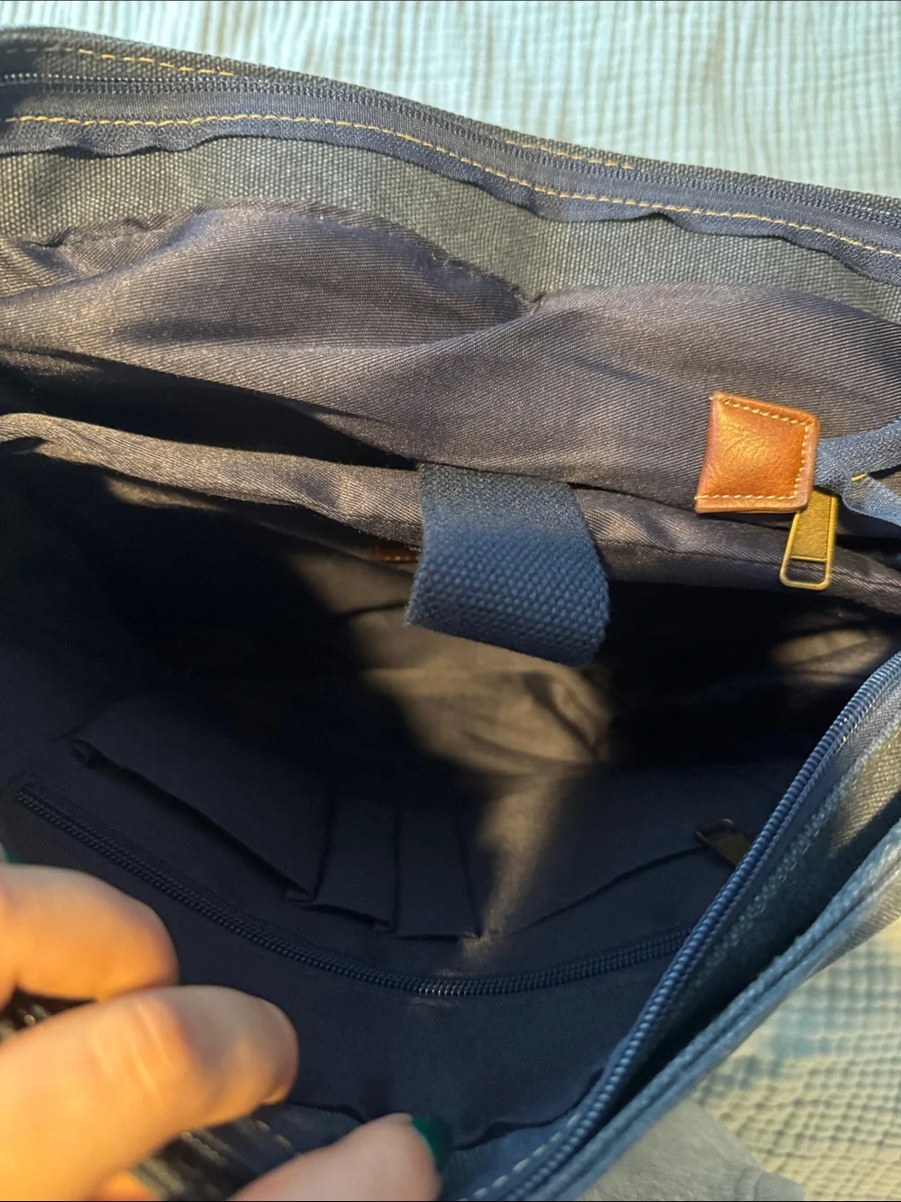 Canvas Backpack with Brown Trim - Men's Casual Daypack